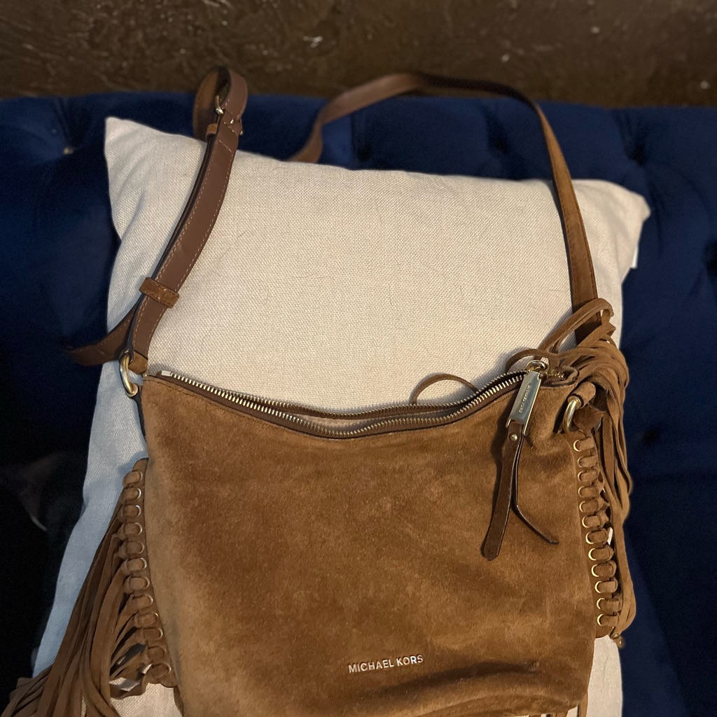 Michael Kors Brown Suede Shoulder Bag